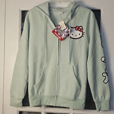 NWT Aeropostale X Hello Kitty Womens Blue Full Zip Hoodie Jacket XS Christmas - image 1 of 4