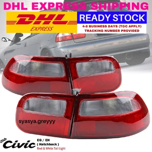 Red & Clear Rear Tail Light Lamp For Honda Civic 92-95 EG6 3Dr Hatchback NEW!  - Picture 1 of 9