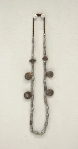 Burmaese Necklace Pressed Aluminum Beads Coins Alika Burmases Necklace - Picture 1 of 2