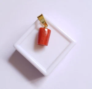 Natural Coral Beaded Pendant Italy Red Coral Pendent Handmade Necklace Pendant. - Picture 1 of 8