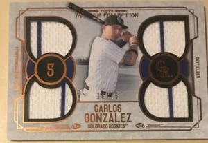 2015 Museum Collection Carlos Gonzalez Quad Relic /75 Pinstripes Rockies - Picture 1 of 3