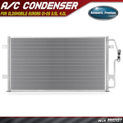 AC A/C Condenser with Bracket for Oldsmobile Aurora 2001-2003 V6 3.5L V8 4.0L - Image 1 of 4