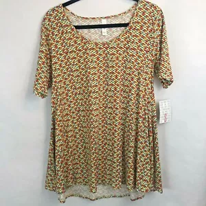 T-shirt maglietta top Lularoe perfetta multicolore stampa geografica taglia small - Foto 1 di 4