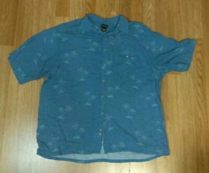George Casual Short Sleeve Palm Trees Blue Themed Hawaiian Shirt XL/ XG 46-48 - Picture 1 of 6
