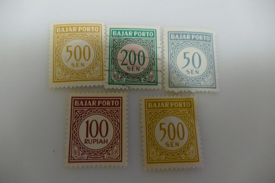 5 Bajar Porto Indonesia postage stamps - collectors philately postal JH - Image 1 of 1