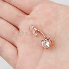 316L Surgical Steel Belly Button Colourful Gold Clear CZ Navel Rings Belly Rings
