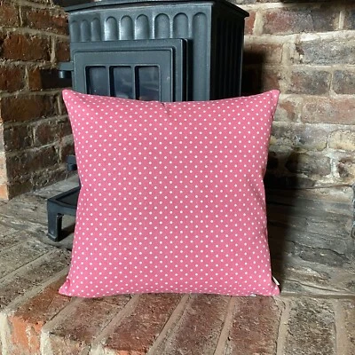 418. Spotty Pink Linen Cotton Cushion Cover. Various sizes - Image 1 of 2