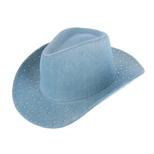 David & Young Women's Glitter Embellished Denim Cowboy Hat - Photo 1 sur 5