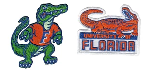(2) Florida Gators Mascot + Logo Embroidered 3.5in Iron / Sew-On Patch - Picture 1 of 2