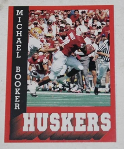 Tarjeta de policía de fútbol americano de Nebraska 1996 Michael Booker Nebraska Cornhuskers - Imagen 1 de 2