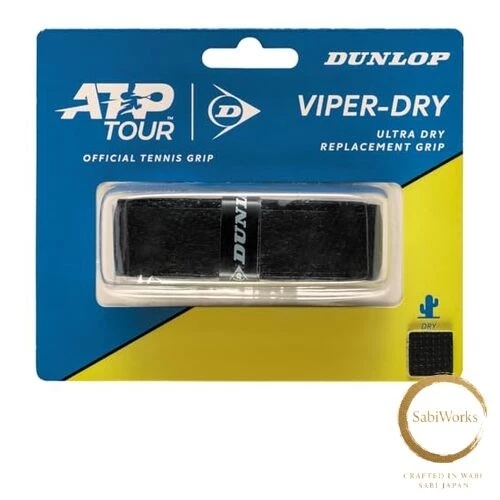 New Dunlop VIPER-DRY Tennis Grip Tape Replacement Grip Semi-Dry Type Black 1 - Imagem 1 de 1
