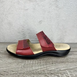 Sandalia SAS Nudu Mujer 9.5 M Cuero Rojo Cómoda Deslizable Correa Ajustable - Imagen 1 de 6