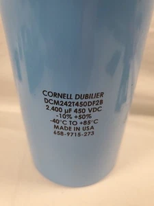 Capacitor Cornell Dubilier 2400uF 450VDC -10%+50% ,USED - UNTESTED - Picture 1 of 2