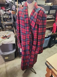 Pendleton Authentic Tartan Plaid Robe Pure Virgin Wool USA Made Size XL W/ Belt - Picture 1 of 7