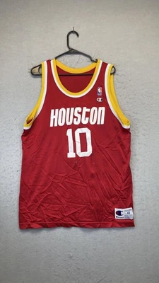 Vintage Houston Rockets Jersey Mens 48 Red Yellow NBA Basketball Sam Cassell 90s - Image 1 of 4