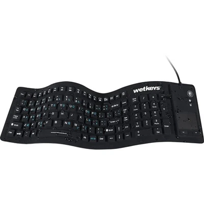 "Flex Touch Full-Size Flexible Silicone Washable Keyboard with Touchpad and O... - Image 1 of 3