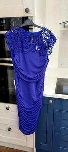 Ladies Very Trendy BNWT Bright Blue Mesh Lipsy Dress Size 14 - Picture 1 of 6