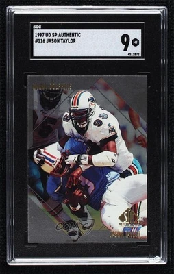 1997 SP Authentic Jason Taylor #116 SGC 9 MINT Rookie RC HOF - Image 1 of 2