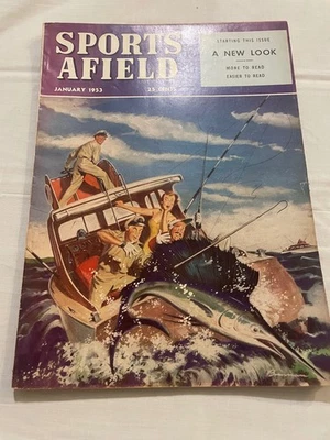 Sports Afield Magazine January 1953 New Look Cover Fishing Adventure - Image 1 of 2