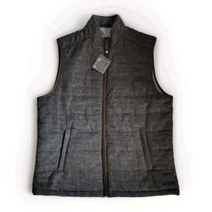 Jos A Bank Reserve Wool Blend Vest Insulated Gray Zip Up Size Large - Picture 1 of 13
