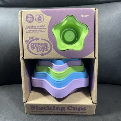 My First Green Toys 6 Stacking Cups 6 months + NIB Made from Recycled Milk Jugs - Image 1 of 3