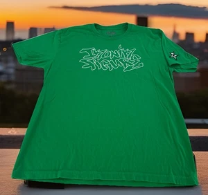 Rare Ikonik Figure Streetwear Green T-Shirt, Men’s L-Graffiti Inspired Motorwork - Bild 1 von 7