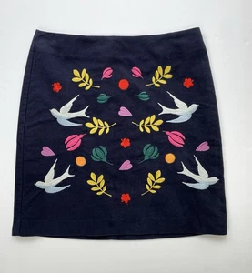 Boden Fenella Rock Blumen Vogel bestickt dunkelblau Größe 6 - Bild 1 von 8