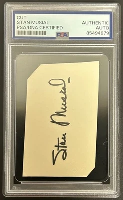 Stan Musial Signed Auto Cut St Louis Cardinals PSA DNA 979 - Image 1 of 3