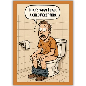Funny Birthday Card for Him Husband Partner Spouse Him Toilet Balls Water Joke - Picture 1 of 8