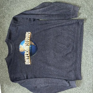 2015 Official Universal Studios Pullover Sweater Classic Globe Logo Navy Blue Xl - Picture 1 of 4