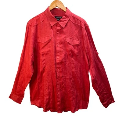 Structure Shirt Men Size Large Button Up Long Sleeve Coastal Beach Resortwear - Image 1 of 4