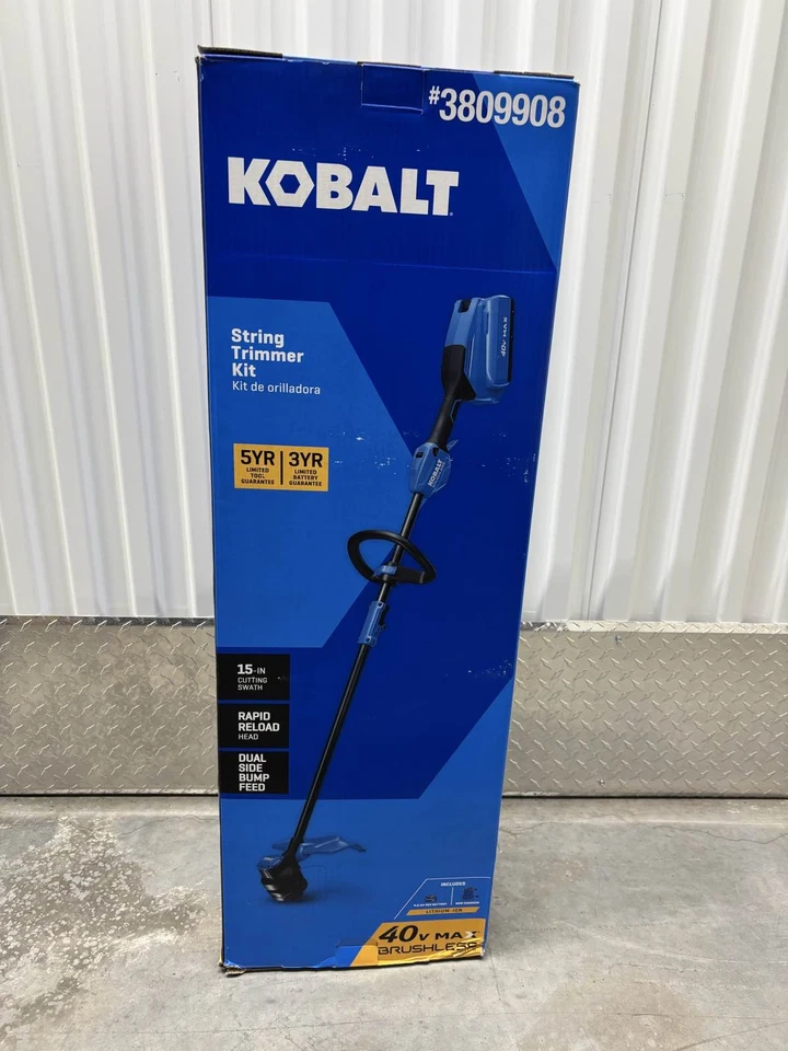 Комплект бесщеточного триммера Kobalt 40 В макс. 15 дюймов #3809908 с зарядным устройством - Изображение 1 из 1