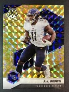 2021 Panini Mosaic Silver Mosaic Prizm A.J. Brown 195 Ten Titans Yellow Reactive - Picture 1 of 2