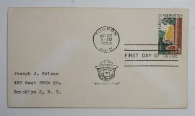 Scott #1122 4c  Forest Conservation - First Day of Issue, Smokey - Image 1 of 2