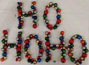 WEIHNACHTEN IMPRESSIONEN Wand-Deko Weihnachtskugeln Wording "HO HO HO" NEU - Bild 1 von 5
