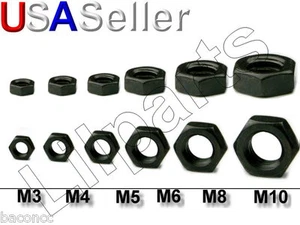Tuercas hexagonales de acero óxido negro métricas M2 M2.5 M3 M4 M5 M6 M8 M10 - Imagen 1 de 1