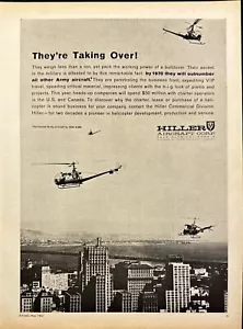 1962 Hiller Aircraft Helicopter Flying over City Palo Alto CA Vintage Print Ad - Picture 1 of 6