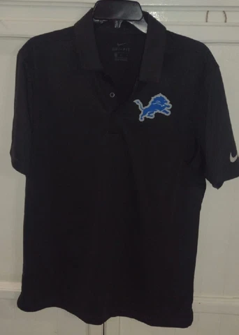 Mens Nike Dri Fit Short Sleeve Polo, Detroit Lions, Dark Gray, Size M Cover