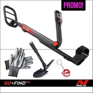METAL DETECTOR GO FIND 22 MINELAB PIASTRA 8" CERCAMETALLI ORO PALA GUANTI - Imagen 1 de 3
