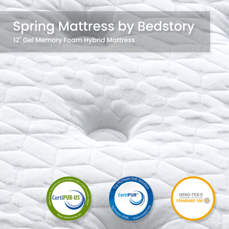 Online Discount 12In 14 In Gel Infused Memory Foam Hybrid Mattress Pocket Coils Bed in a Box US