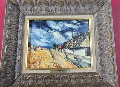 复古 Maurice de Vlaminck "Les Chaumieres" 印花框带斑块 — 第 1/4 张图片