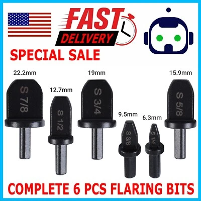 MINIDUINO 6x Swaging Tube Expander Tool Drill Bit Set Air Conditioner Copper Pipe Flaring