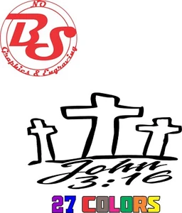 Calcomanía de vinilo 6" Juan 3:16 Cristo Dios salva Iglesia Hermano Familia Biblia Jesús noBS - Imagen 1 de 71