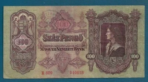 100 Pengo 1930. Hungary banknotes, stamp stamp Waffen SS division ! - Picture 1 of 2