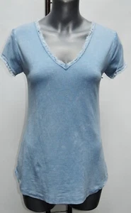 COOLES V AUSSCHNITT SHIRT RIPPENSHIRT RIPPE SLIM FIT SHIRT JEANS BLAU - Bild 1 von 4