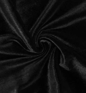 BLACK Stretch Velvet fabric 60” Width Sold By The Yard - Picture 1 of 1