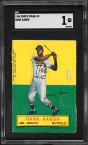 1964 Topps Stand-Up Hank Aaron HOF SGC 1 POVERO Braves - Foto 1 di 2