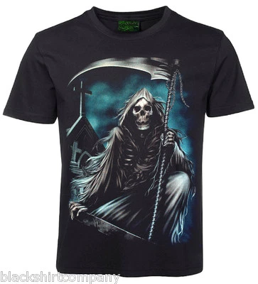 T-Shirt Sensenmann Skull Wächter Totenkopf Tod Shirt - Bild 1 von 4