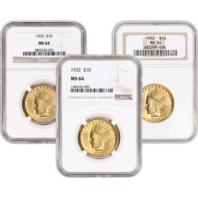 US Gold $10 Indian Head Eagle - NGC MS64 - Random Date and Label - Image 1 of 3