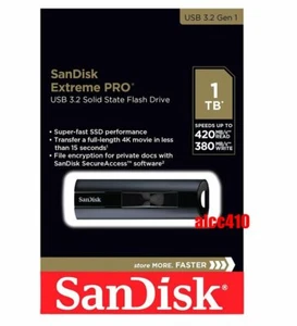 Sandisk Extreme Pro 1TB USB3.2 SSD USB Flash Drive Read 420MB/s CZ880 - Picture 1 of 1
